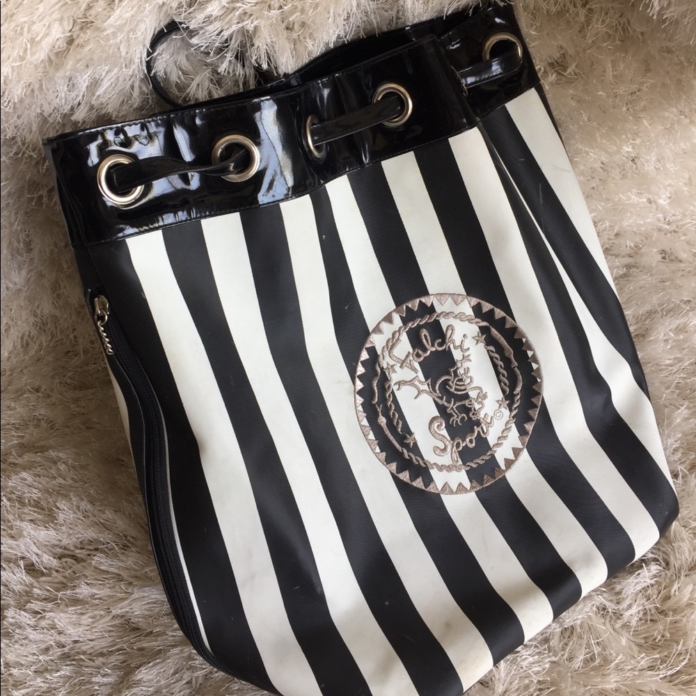 Falchi Sport Black and White Striped backpack